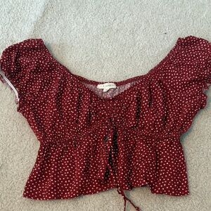 Burgundy floral Print Blouse